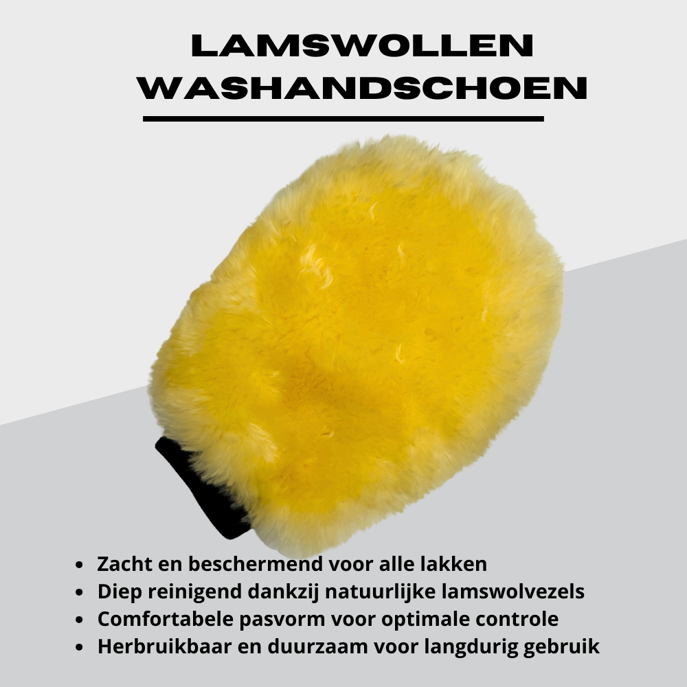 Lamswollen Washandschoen